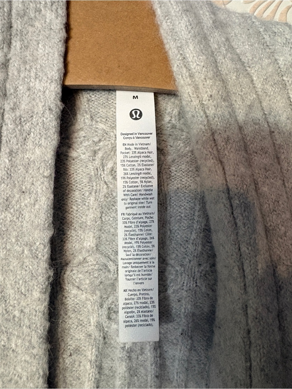 lululemon athletica Light Gray Cable-Knit Open Cardigan - Picture 2 of 2